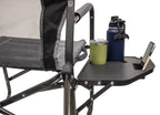 GCI Outdoor Freestyle Rocker with Side Table Foldable Rocking Camp Chair, Heathered Pewter