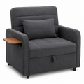 3-in-1 Sleeper Chair Sofa Bedwith USB Port, Foldable Table& Pillow