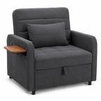 3-in-1 Sleeper Chair Sofa Bedwith USB Port, Foldable Table& Pillow