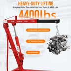 GARVEE 2 Ton Folding Hydraulic Engine Hoist with Lever, Folding Engine Shop Crane Hoist Lift, Heavy Cherry Picker