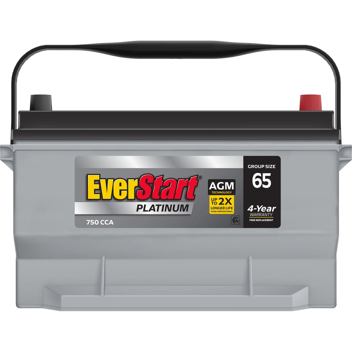 Everstart Platinum AGM Automotive Battery, Group Size 65 12 Volt, 750 CCA