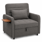 3-in-1 Sleeper Chair Sofa Bedwith USB Port, Foldable Table& Pillow
