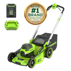 Greenworks 60V 21" Push Lawn Mower + (1) 5.0 Ah Battery & Charger 2546502