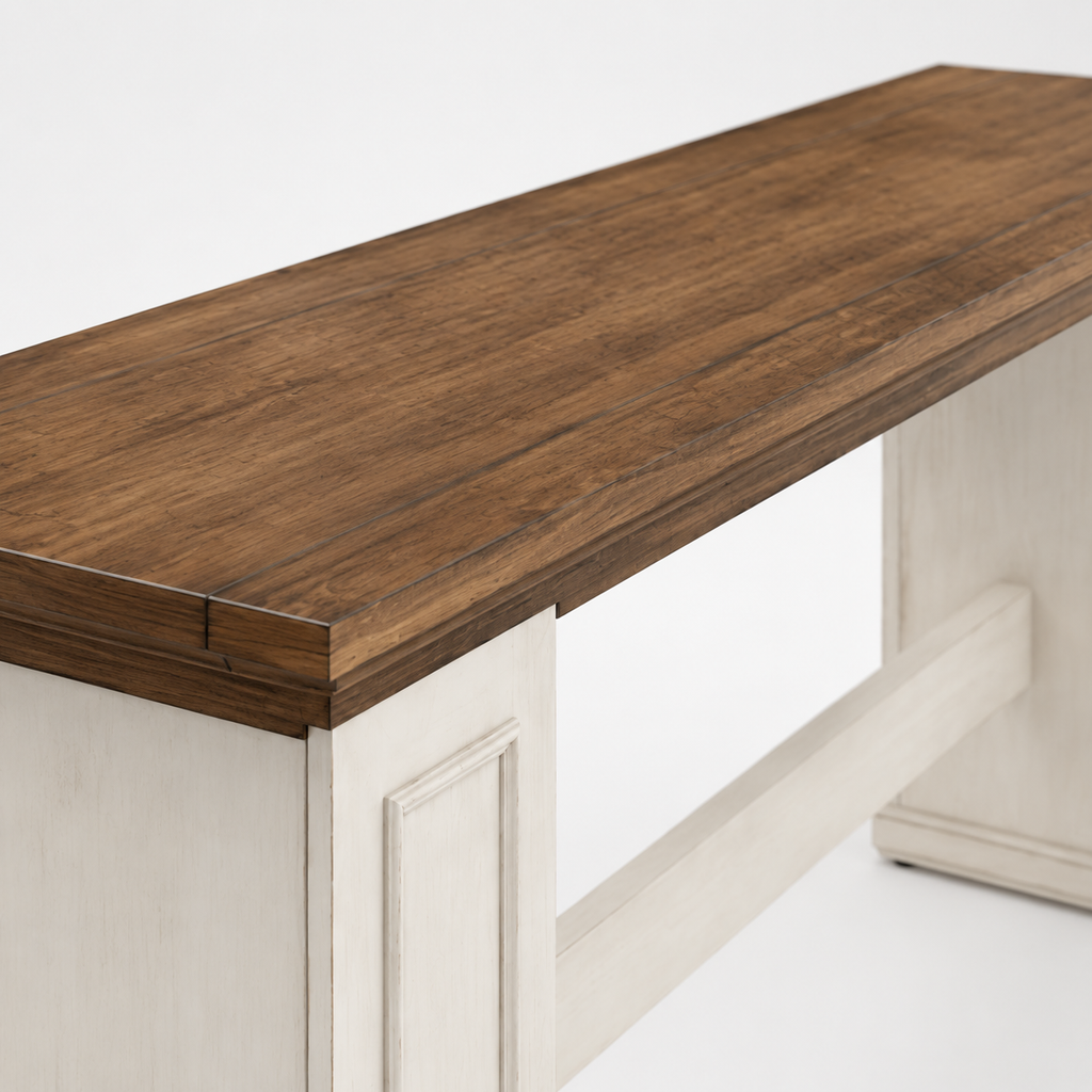 63-Inch Farmhouse Console Table, Long Wooden Sofa & Entryway Table