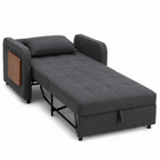 3-in-1 Sleeper Chair Sofa Bedwith USB Port, Foldable Table& Pillow