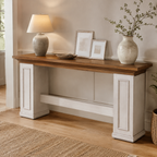 63-Inch Farmhouse Console Table, Long Wooden Sofa & Entryway Table