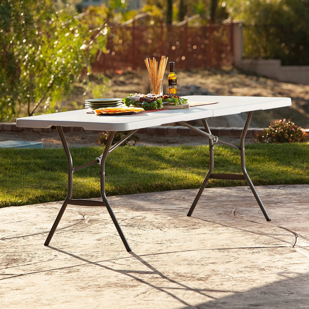 Lifetime 6' Commercial Grade High - Quality Fold - in - Half Folding Table, White (25011)