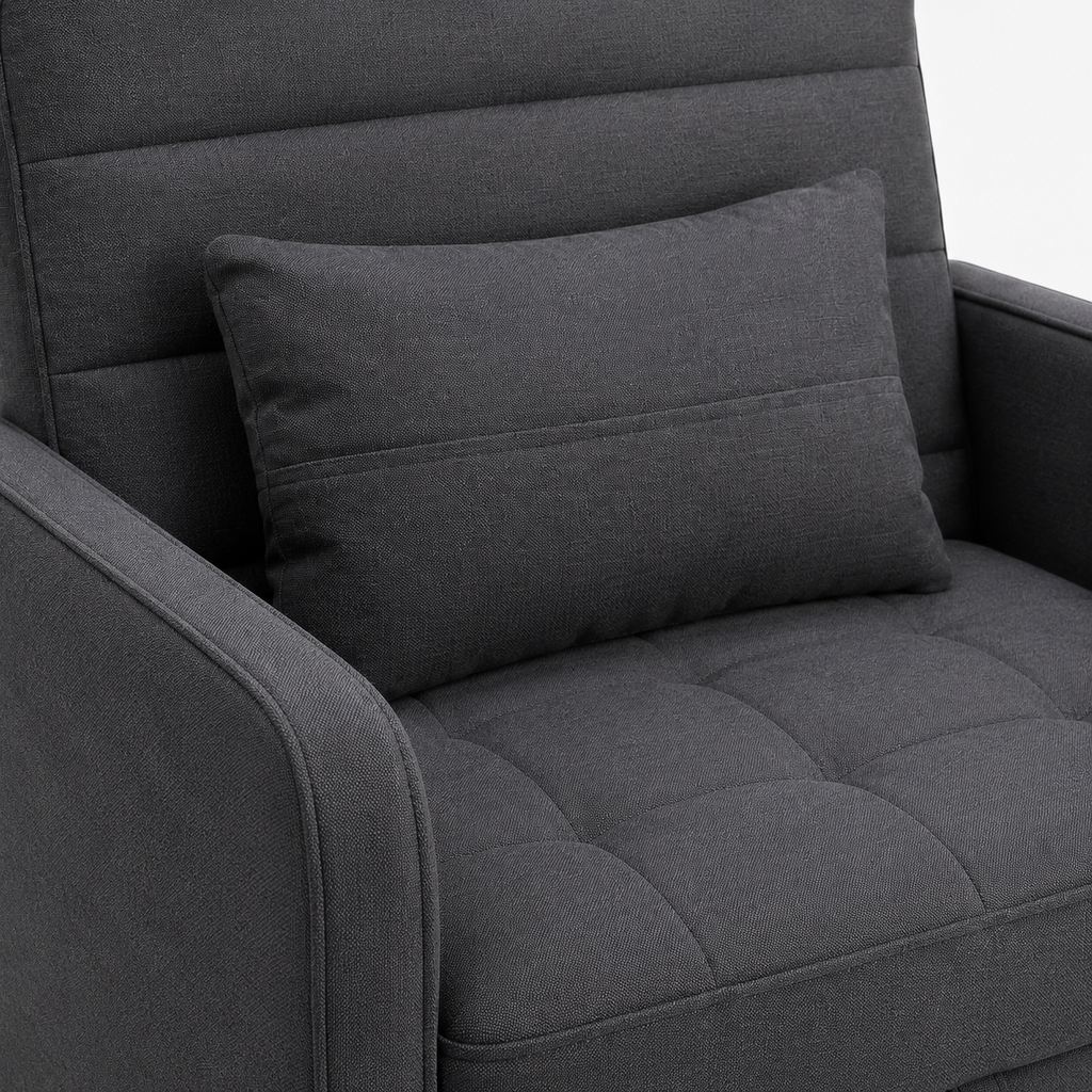 3-in-1 Sleeper Chair Sofa Bedwith USB Port, Foldable Table& Pillow