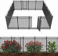 Petorldog Decorative Garden Fence Metal Dog Fence Outdoor for Yard, 36ft (L) x 40in (H), 14 Panels + 2 Gates, No Dig