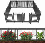 Petorldog Decorative Garden Fence Metal Dog Fence Outdoor for Yard, 36ft (L) x 40in (H), 14 Panels + 2 Gates, No Dig