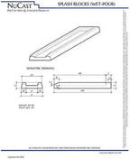 Nucast Precast Concrete Splash Block for Water and Rain Drainage from Home, Gutter, Downspout 3" x 11" Wide x 30"