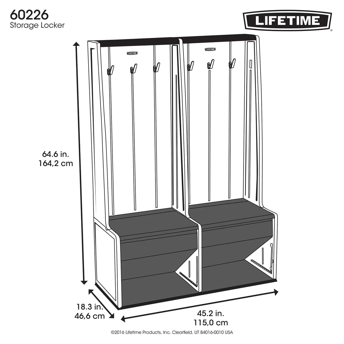 Lifetime Home and Garage Polyethylene Storage Locker, Freestanding for Adults and Children (60226)