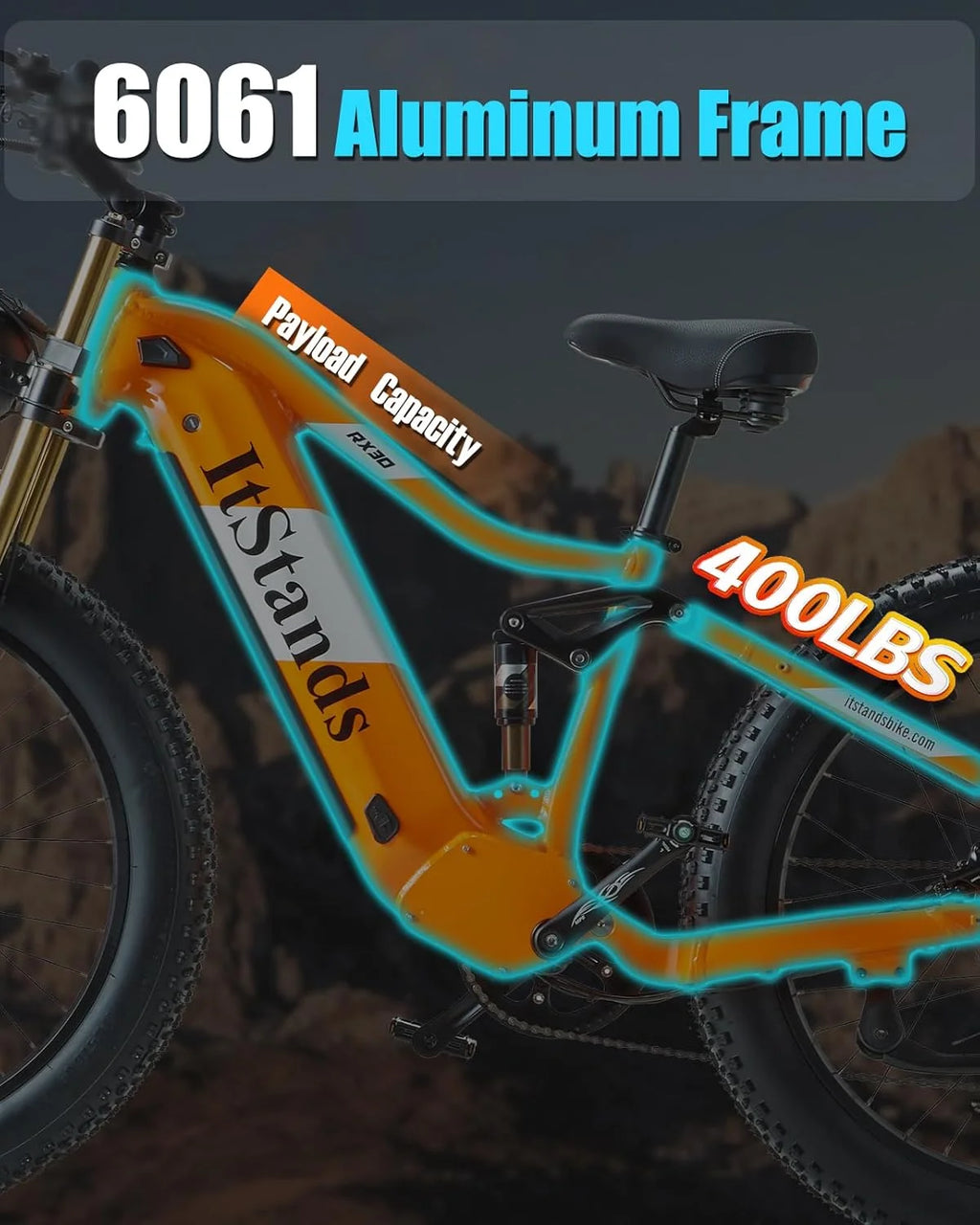 Electric Bike for Adults 26'', 1000W E - Mountain Bike 48V 30/20ah UL2849 Removable Battery, Fat Tire Ebike up to