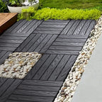 76 - Pack Plastic Interlocking Deck Tiles - 68.80 Sq.ft Outdoor Plastic Flooring Super Durable & Waterproof All