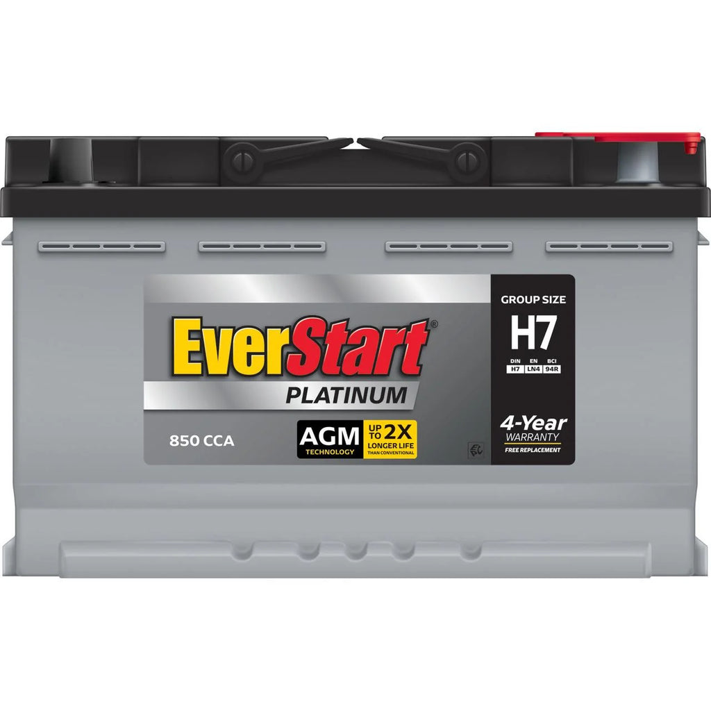 Everstart Platinum AGM Automotive Battery, Group Size H7 / LN4 / 94R 12 Volt, 850 CCA