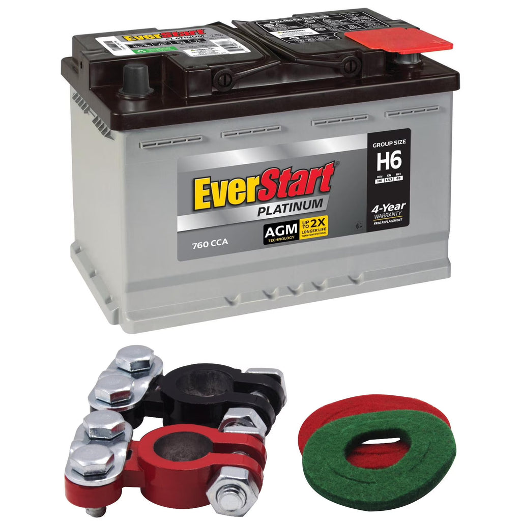 Everstart Platinum AGM Automotive Battery, Group H6 / LN3 / 48 12 Volt, 760 CCA with Top Post Epoxy Coated Battery