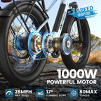 ANCHEER Electric Bike for Adults Peak 1000W Electric Bicycle 48V 15AH Battery Electric Bike 26" x 4.0" Fat Tire