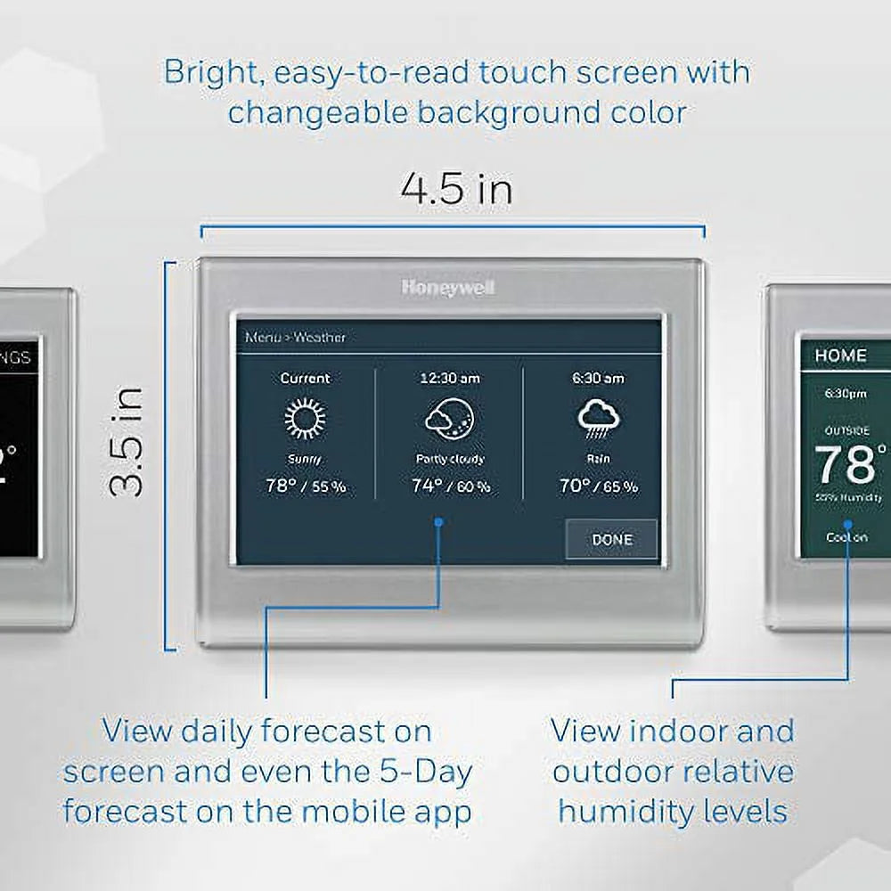 Honeywell Wi - Fi Smart Color Thermostat, 7 Day Programmable, Touch, Alexa Ready