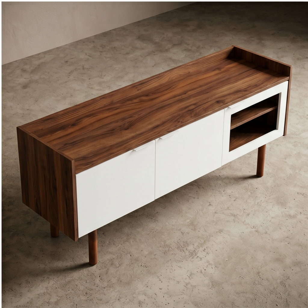 Roomviax Sade 2 Shelf Media Stand Walnut/White