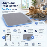 2026 Latest Tech CoolPaw Smart Pet Mat - Auto-Adjusting Cooling Pad for Dogs & Cats, No Ice Needed - Integrated Overheat Phone Alert, Bite-Proof & Self-Cleaning Antibacterial Surface - Perfect for Canada Non-AC Homes