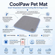 2026 Latest Tech CoolPaw Smart Pet Mat - Auto-Adjusting Cooling Pad for Dogs & Cats, No Ice Needed - Integrated Overheat Phone Alert, Bite-Proof & Self-Cleaning Antibacterial Surface - Perfect for Canada Non-AC Homes