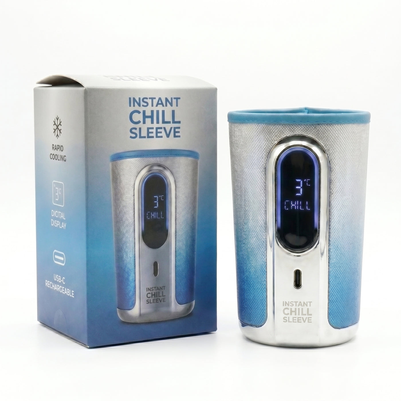2026 Smart Cooling Tech ，Instant Chill Sleeve: The Ultimate "AC for Your Drink"， Chill Your Drink in 30 Seconds without Dilution ，5 Hours Icy Fresh ，Portable Rechargeable Beverage Cooler for Summer Must-Have