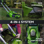 Greenworks 60V 21" Push Lawn Mower + (1) 5.0 Ah Battery & Charger 2546502