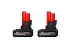 Milwaukee 48 - 11 - 2450 12V Lithium - Ion High Output 5ah Battery 2 Pack