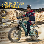 3000W(Peak) Motor 35MPH SMARTRAVEL ST202 Electric Dirt Bike for Adults, 52V50AH Dual Battery Ebike, 92+ Miles Range