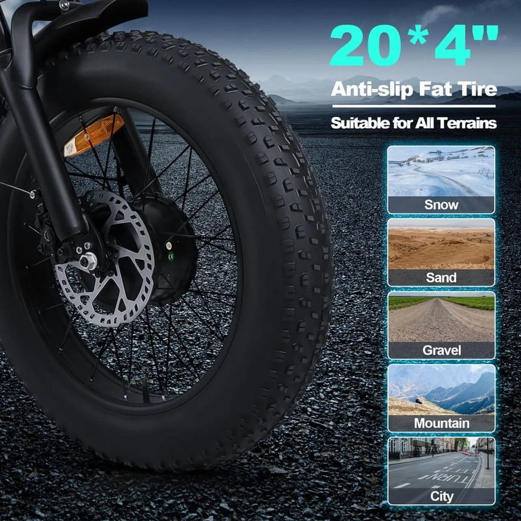 3000W(Peak) Motor 35MPH SMARTRAVEL ST202 Electric Dirt Bike for Adults, 52V50AH Dual Battery Ebike, 92+ Miles Range