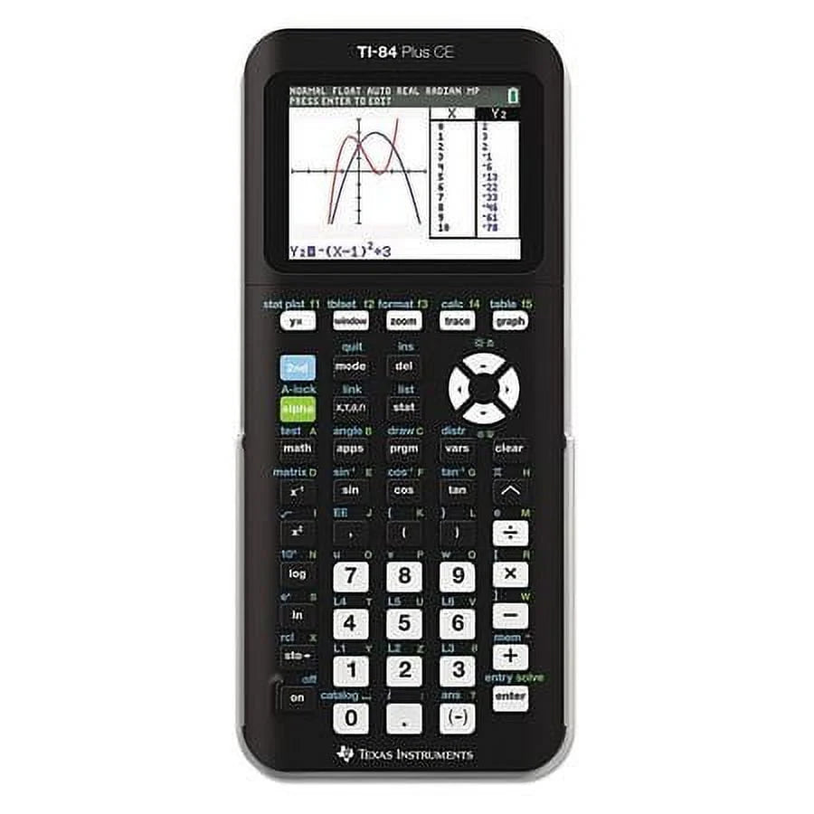 Texas Instruments Ti - 84 Plus CE Graphing Calculator, Black, 7.5 in