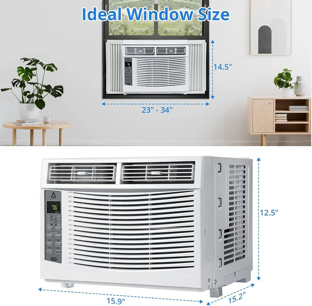 GAOMON Smart 6000 BTU Window Air Conditioner - WiFi - Enabled AC with Remote & App Control, Timer, Sleep Mode, Easy