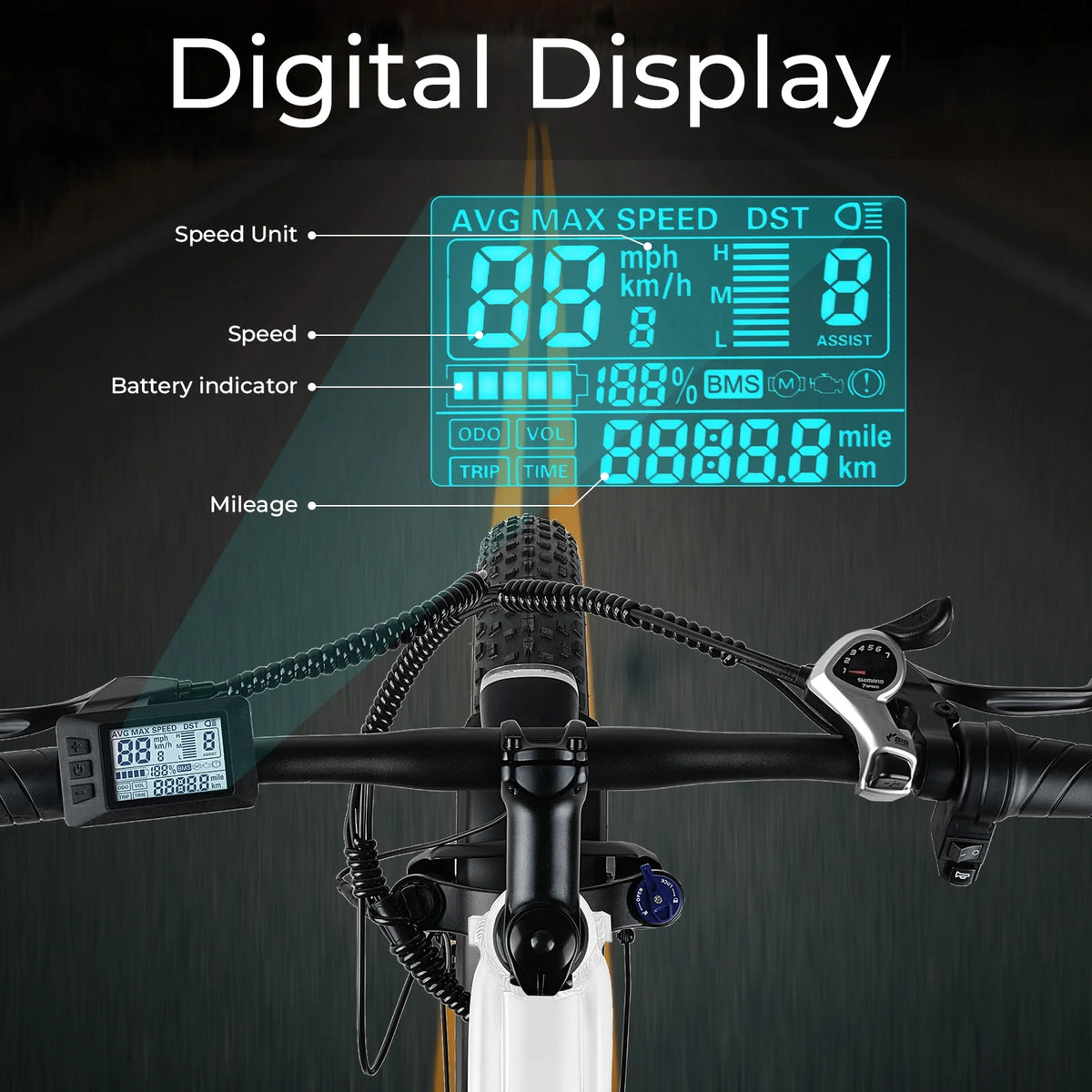 ANCHEER Electric Bike for Adults Peak 1000W Electric Bicycle 48V 15AH Battery Electric Bike 26" x 4.0" Fat Tire
