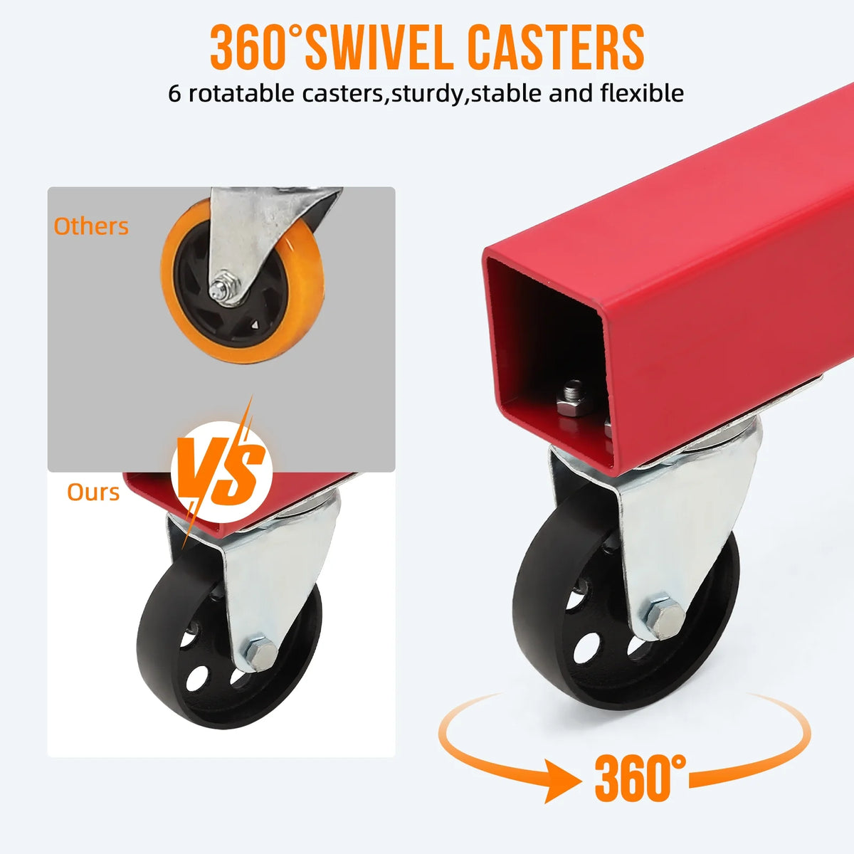 GARVEE 2 Ton Folding Hydraulic Engine Hoist with Lever, Folding Engine Shop Crane Hoist Lift, Heavy Cherry Picker