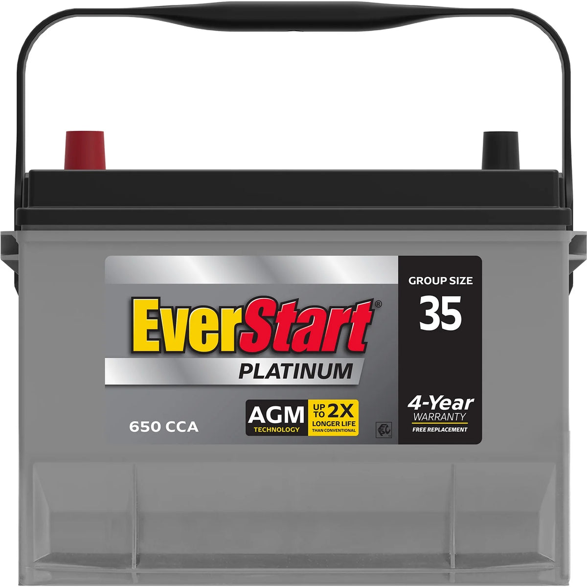 EverStart Platinum AGM Automotive Battery. Group Size 35 12 Volt. 650 CCA - MadeInUSA