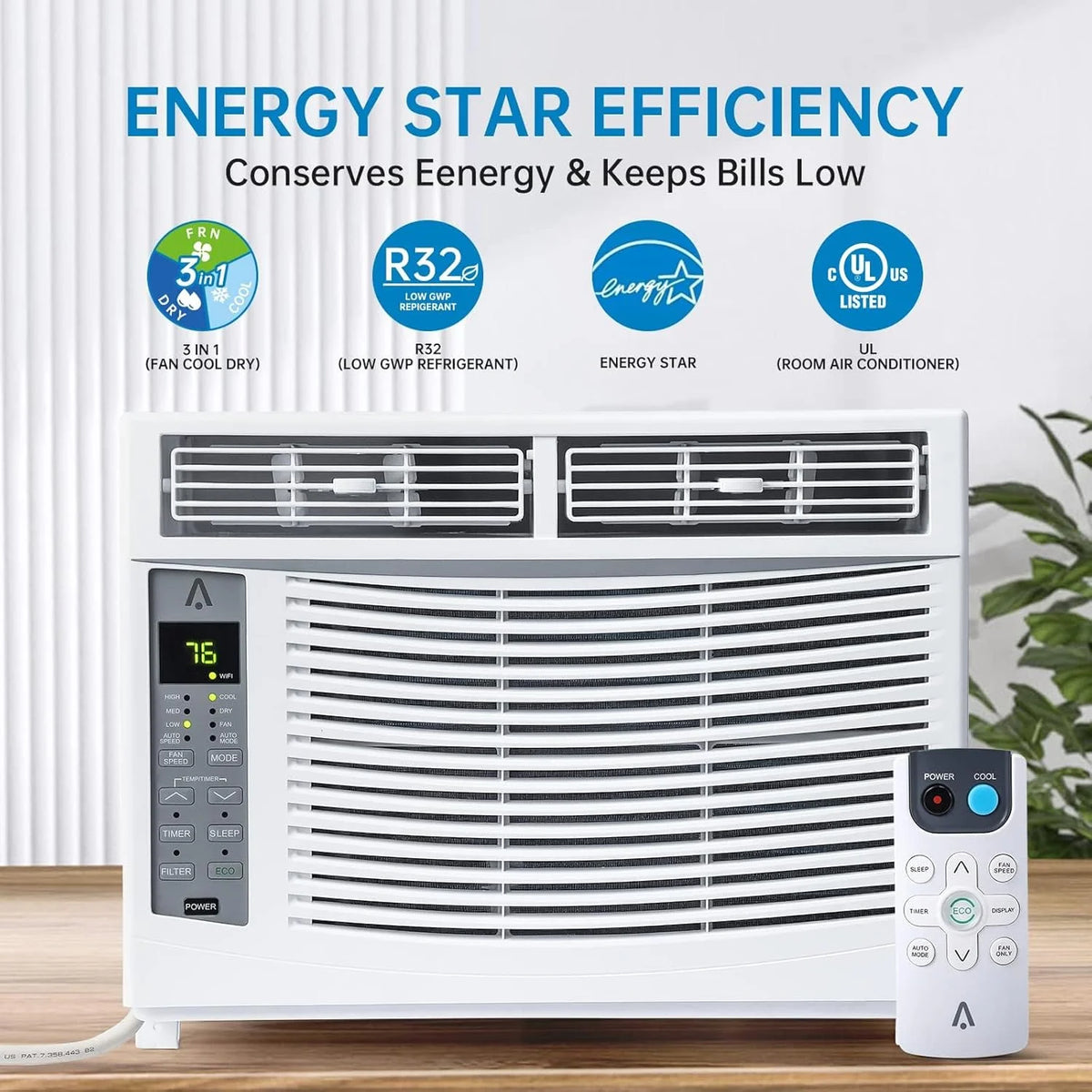 GAOMON Smart 6000 BTU Window Air Conditioner - WiFi - Enabled AC with Remote & App Control, Timer, Sleep Mode, Easy