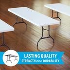 Lifetime 8 - Foot Commercial Grade Folding Table, White Granite (22980)
