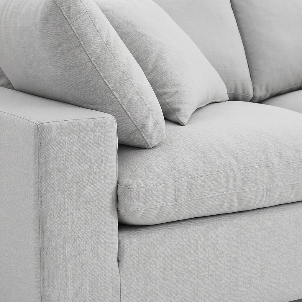 Roomviax Carmen Down Filled Overstuffed Sofa Light Gray