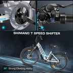 Vivi Electric Bike 26" City Commuter Electric Bike 48V 500W Step - Through Electric Bike 19.8MPH Electric Cruiser