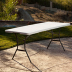 Lifetime 6' Commercial Grade High - Quality Fold - in - Half Folding Table, White (25011)
