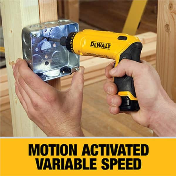 8V MAX Cordless Gyroscopic Screwdriver with Adjustable Handle, (2) 1.0ah Batteries, Charger, and Bag