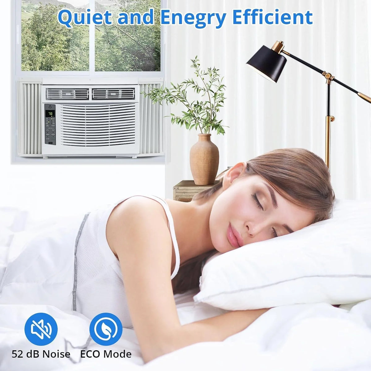 GAOMON Smart 6000 BTU Window Air Conditioner - WiFi - Enabled AC with Remote & App Control, Timer, Sleep Mode, Easy