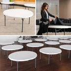 Lifetime 60 in Round Folding Table, Indoor/Outdoor Commercial Grade, Almond (280435)
