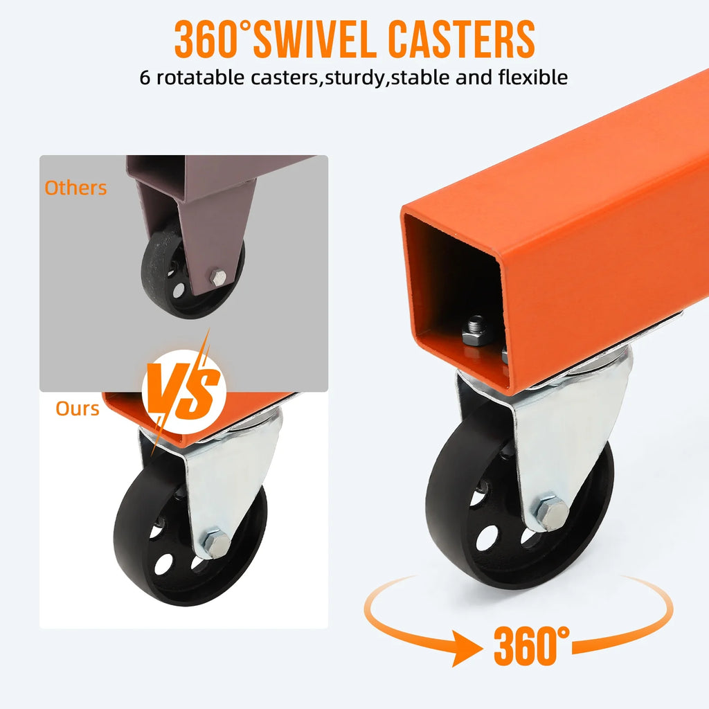 GARVEE 2 Ton Folding Hydraulic Engine Hoist with Lever, Folding Engine Shop Crane Hoist Lift, Heavy Cherry Picker