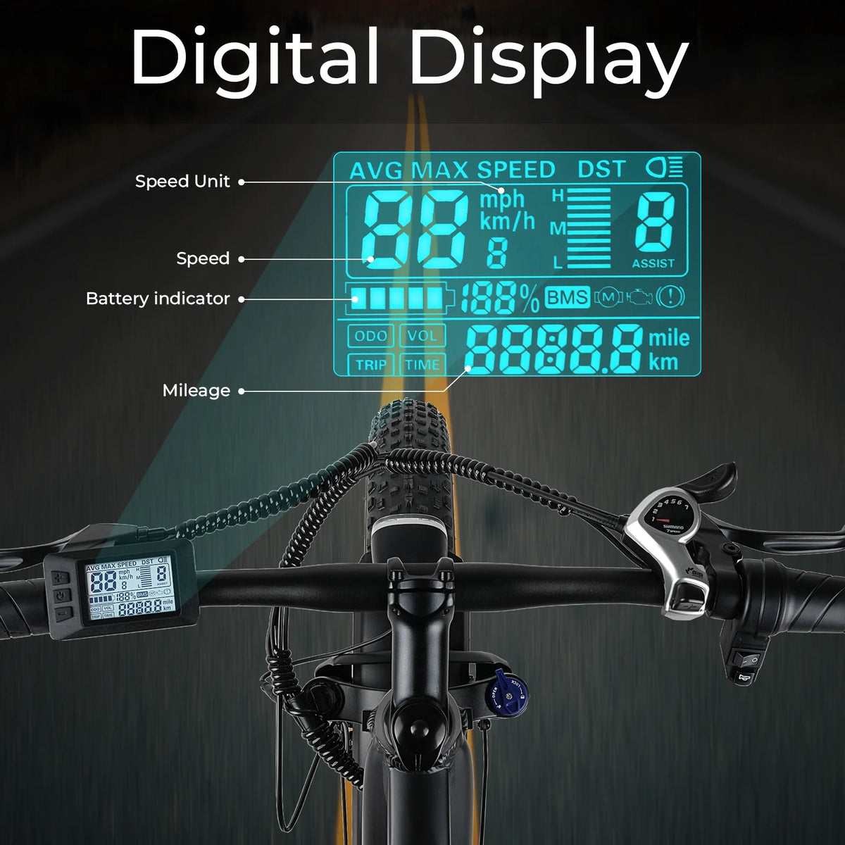ANCHEER Electric Bike for Adults Peak 1000W Electric Bicycle 48V 15AH Battery Electric Bike 26" x 4.0" Fat Tire
