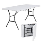 Lifetime 6' Commercial Grade High - Quality Fold - in - Half Folding Table, White (25011)