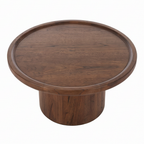 Roomviax Denver Pedestal Coffee Table Dark Brown