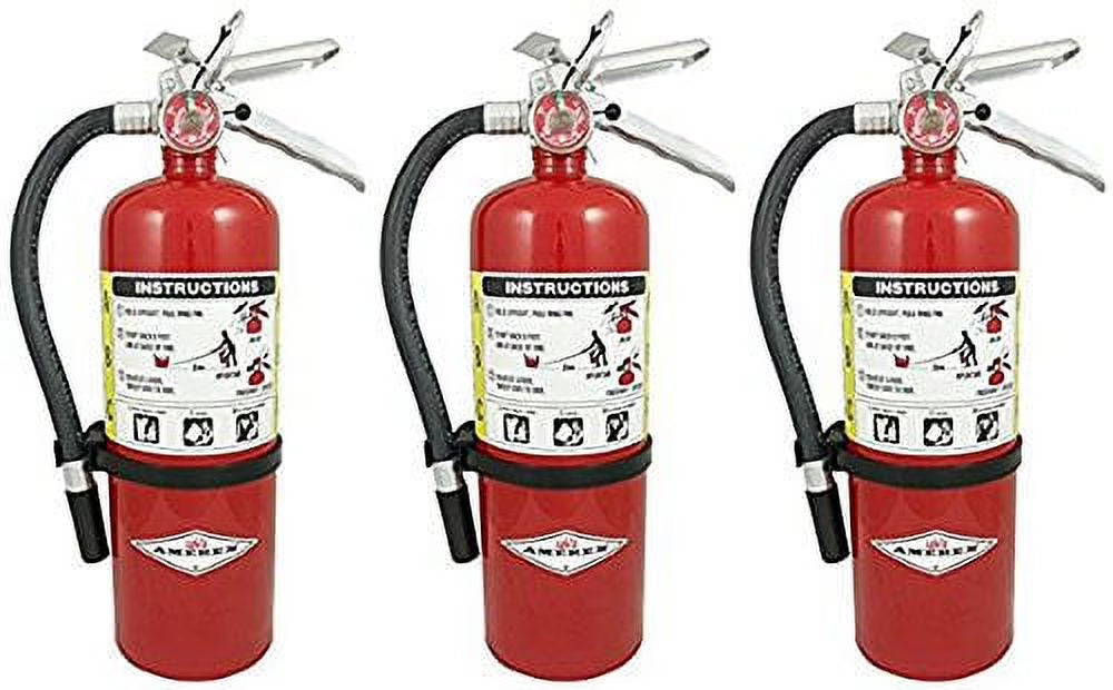 Amerex B402, 5 lb ABC Dry Chemical Fire Extinguisher with Aluminum Valve, Pack of 3