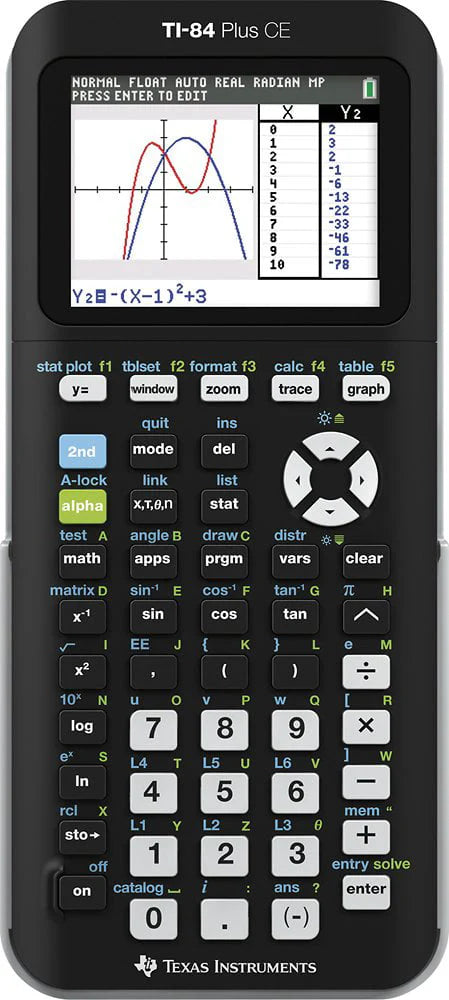 Texas Instruments TI - 84 Plus CE Graphing Calculator, Matte Black