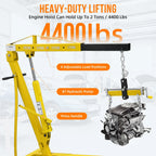 GARVEE 2 Ton Folding Hydraulic Engine Hoist with Lever, Folding Engine Shop Crane Hoist Lift, Heavy Cherry Picker